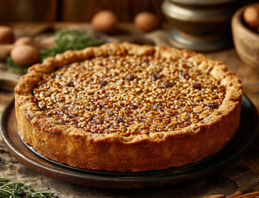 кунжутний горіховий пиріг з клітковиною-пирог с кунжутом и орехами и клетчаткой